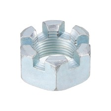 1"-14 Hexagon Slotted Nut Grade 6.8 Carbon Steel Hex Nuts Silver