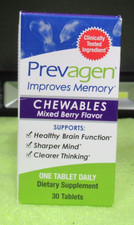 NEW  Prevagen Regular Strength Chewables Mixed Berry, 10 mg for Brain 30 Tabs 
