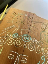 ABSTRACT CUBIST ART Carved Wood Young Beauty GREAT VINTAGE MID CENTURY MODERN