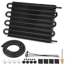 Upgrade 8 Pass Aluminium Transmission Oil Cooler, 5/16" Universal 8 Rows black