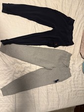 Lot of 2 Boys Polo Ralph Lauren Joggers Gray  Navy Waffle Knit Size L 12-16