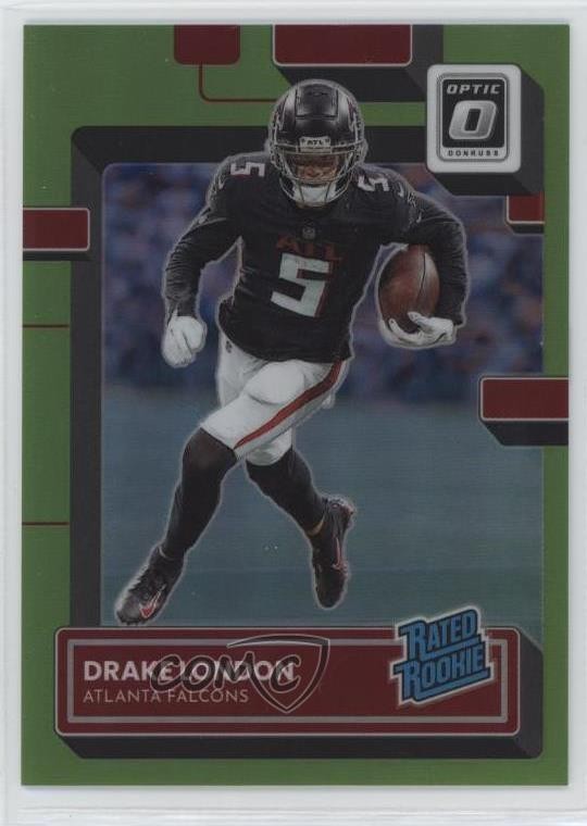 2022 Donruss Optic Rated Lime Green Prizm 27/35 Drake London #207 Rookie RC 13c1