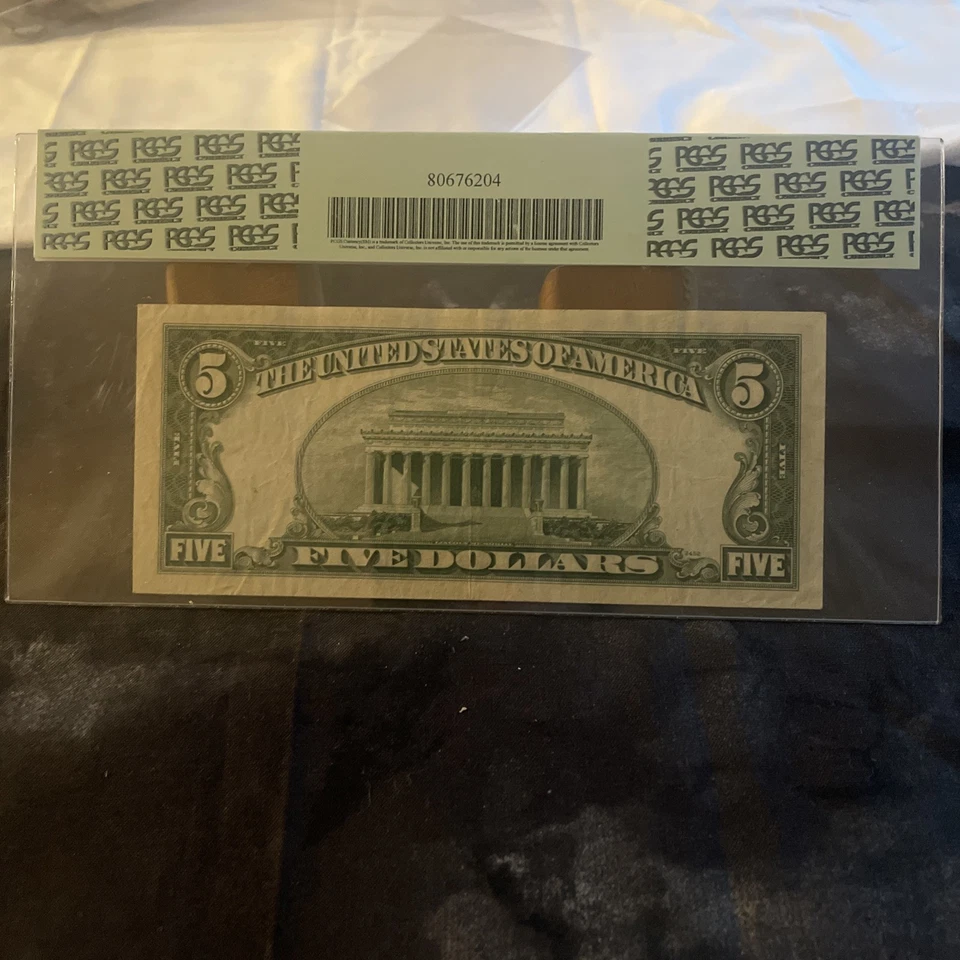 1953B $5 Vintage Red Seal Federal Reserve Note The Rickey Collection PCGS 35ppq - Image 3 of 4