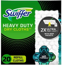 Swiffer Sweeper Heavy Duty Dry Multi-Surface Cloth Refills for Floor Sweeping an