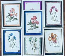 24 Handmade Greeting Card Lot With Inspiration Quotes. With variations In Each.