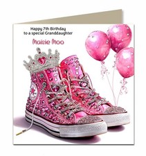 7th Birthday Card For Girls, Granddaughter, Niece, Daughter, Personalised Z1001