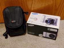 Samsung WB250F 16.3MP 21x Zoom WiFi Digital Camera White Bundle SD Case Case EUC