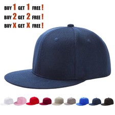 Adult 6-Panel Structured Flat Visor Classic Snapback Hip Hop Style High Profile