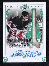 2021 Leaf Lumber Emerald 1/1 Dominik Hasek Martin Brodeur #SS2G-1 Auto HOF uk2