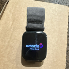 Amazfit Smart Watch Black Fabric Band Black Plastic Case Black Color