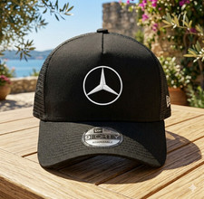 Mercedes Embroidered Trucker Hat   Mesh Snapback Cap