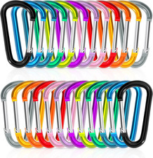 24Pc Aluminum Carabiner Clip D Ring, Keychain Spring Hook,Small Carabiners Set