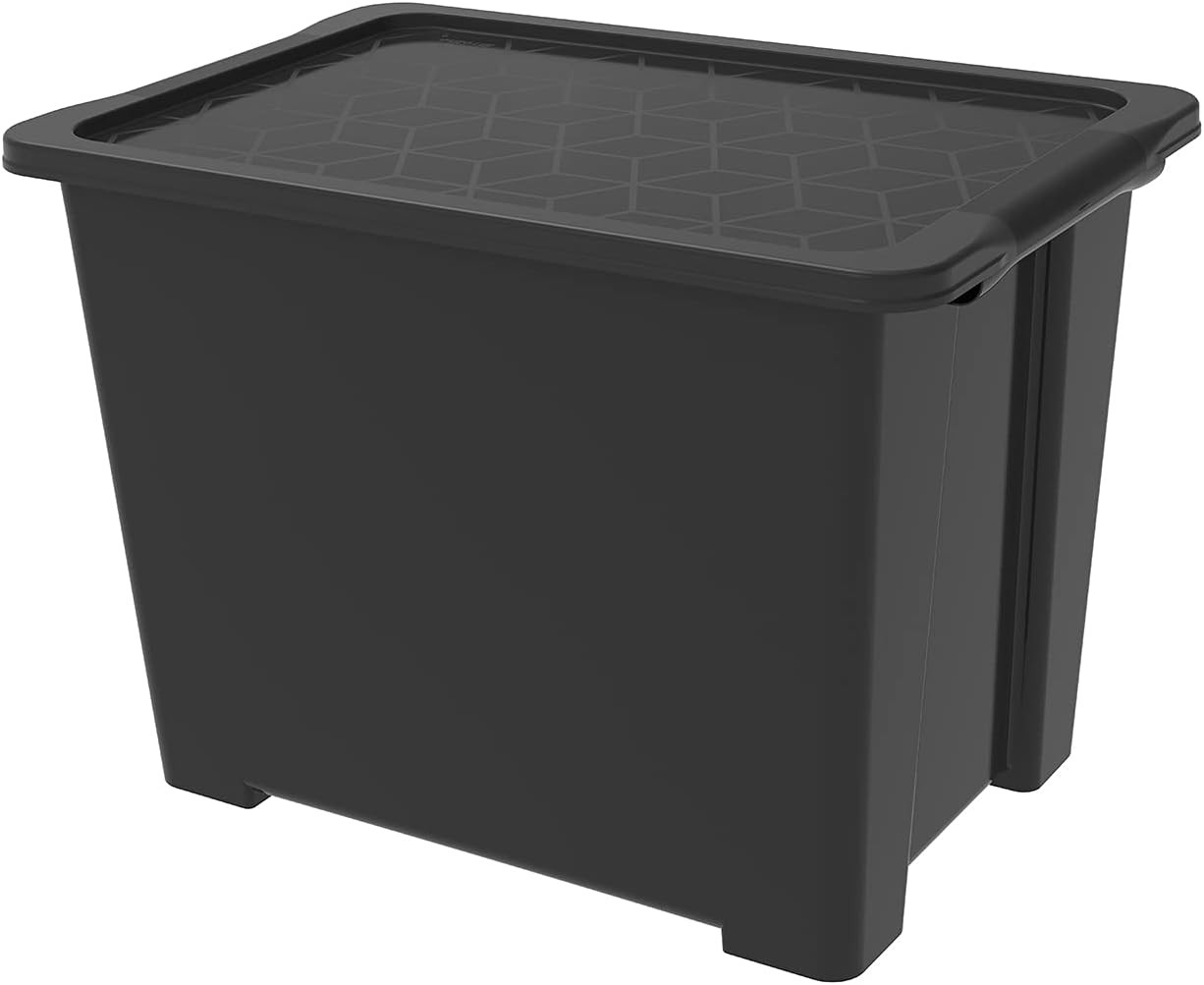 Evo Easy - Scatola Portaoggetti Con Coperchio, 65 L, in Plastica (PP Riciclato),