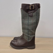 Rydale Middleham Long Tweed Leather Country Riding Knee High Boots Uk 6 Eu 39