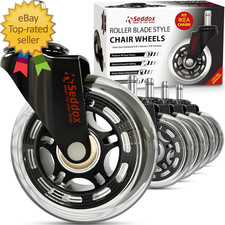 Set di ricambio ruote per sedie da ufficio stelo 10 mm (3/8" x 7/8") - adatto a sedie IKEA