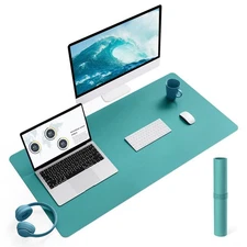 Non-Slip Leather Desk Pad L Size Waterproof Laptop Computer Desk Keyboard Mat...