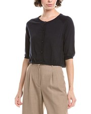 S Max Mara Clima Wool Shoulder Wrap Cardigan Women's Blue M