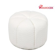 POUF Puff sedia seduta sgabello poggiapiedi morbido effetto bouclè bianco 52h39