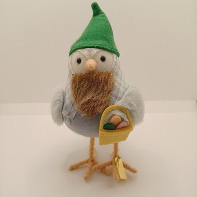 Target Spritz Bud Easter Bird Figurine with  Hat, Basket, Plaid, Textured, 2023