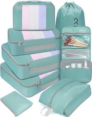 BAGAIL 8er-Set Packwürfel in verschiedenen Größen Packorganizer für Rei