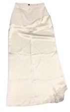 Women's Maxi Long Skirt Ivory Satin