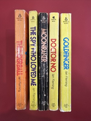 Ian Fleming James Bond 007 Paperback Books Set Of 5  1980 s