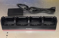 Keyence BT-AUC54, 4-Slot Charging Cradle With AC Adapter & Power Supply, LO1