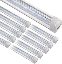Henwsi 8FT LED Shop Light Fixture, White 10 Pack T8 Integrated Tube Lights, 72W