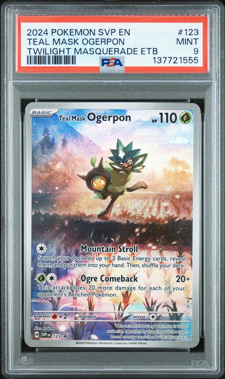 2024 POKEMON SVP EN-SV BLACK STAR PROMO #123 TEAL MASK OGERPON PSA 9