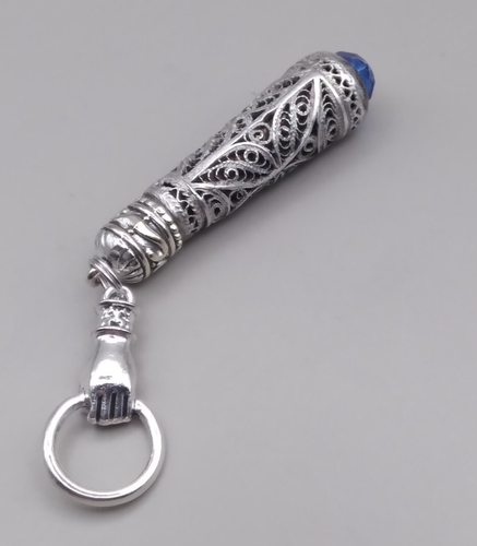 Antique Edwardian Solid Silver Keychain /Keyring - (O17)