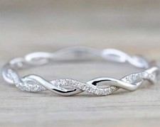 SALE Unusual Beautiful Silver Twisted Curvy Stacking Ring Engagement Wedding