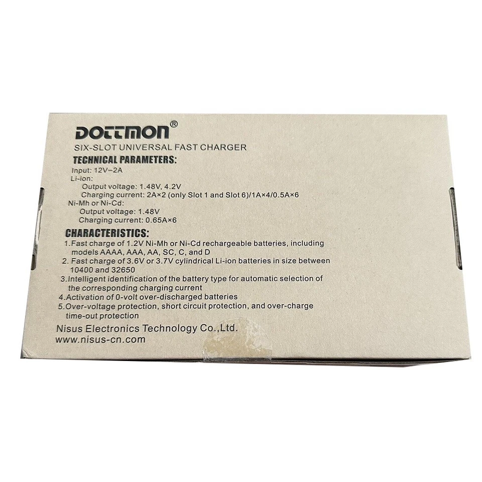 Dottmon 6-Slot Universal Battery Fast Charger Model CB-6A AAAA,AAA,AA,SC,C,D - Image 3 of 4