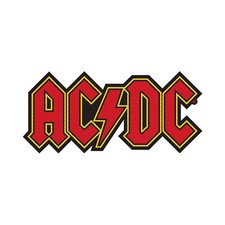 AC/DC Woven Logo Iron On Cut-Out Patch Red