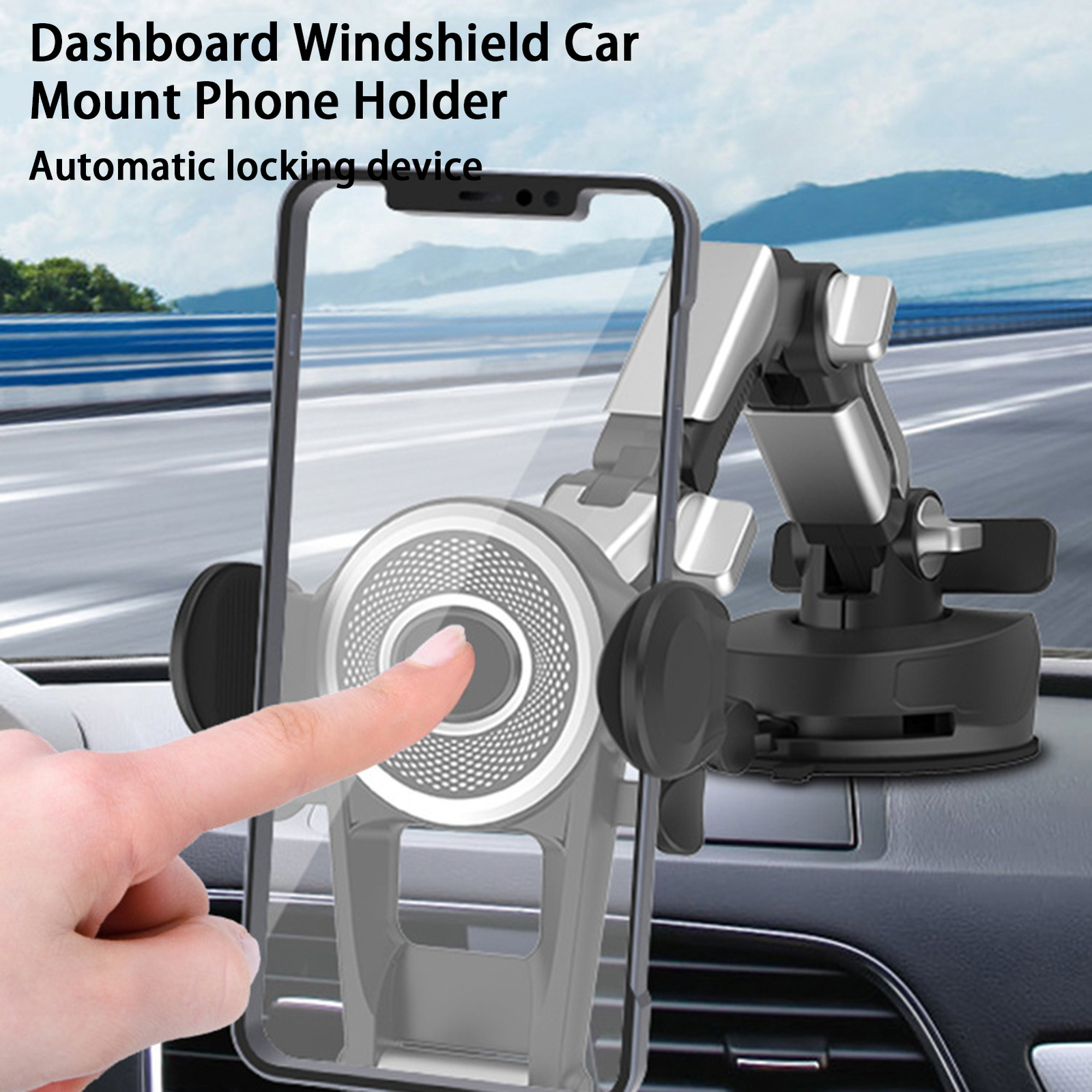Car Phone Mount Easy Installation Multifunctional Dashboard Windshield Air Vent-image