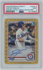 2020 Bowman Draft Justin Foscue Auto /50 PSA 9 #CDAJF GOLD WAVE  REFRACTOR