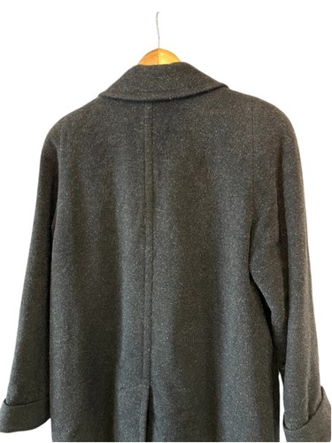 Alpaca Mohair & Wool Blend Grey Double Breasted 2 Button Long Fit Pea Coat 12 - Picture 4 of 8