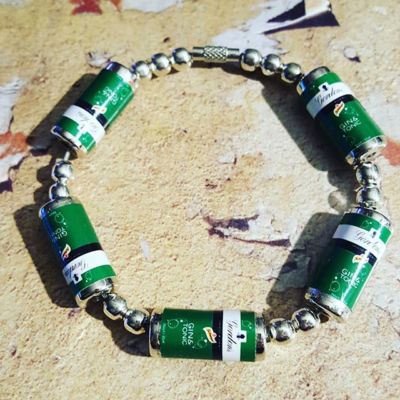 Unikat GIN & TONIC CANS ARMBAND Handarbeit GORDONS g&t LONDON DRY Miniatur