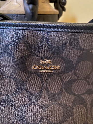 Coach City Tote Signature Leather Tote - Brown/Black 195031088087 | eBay