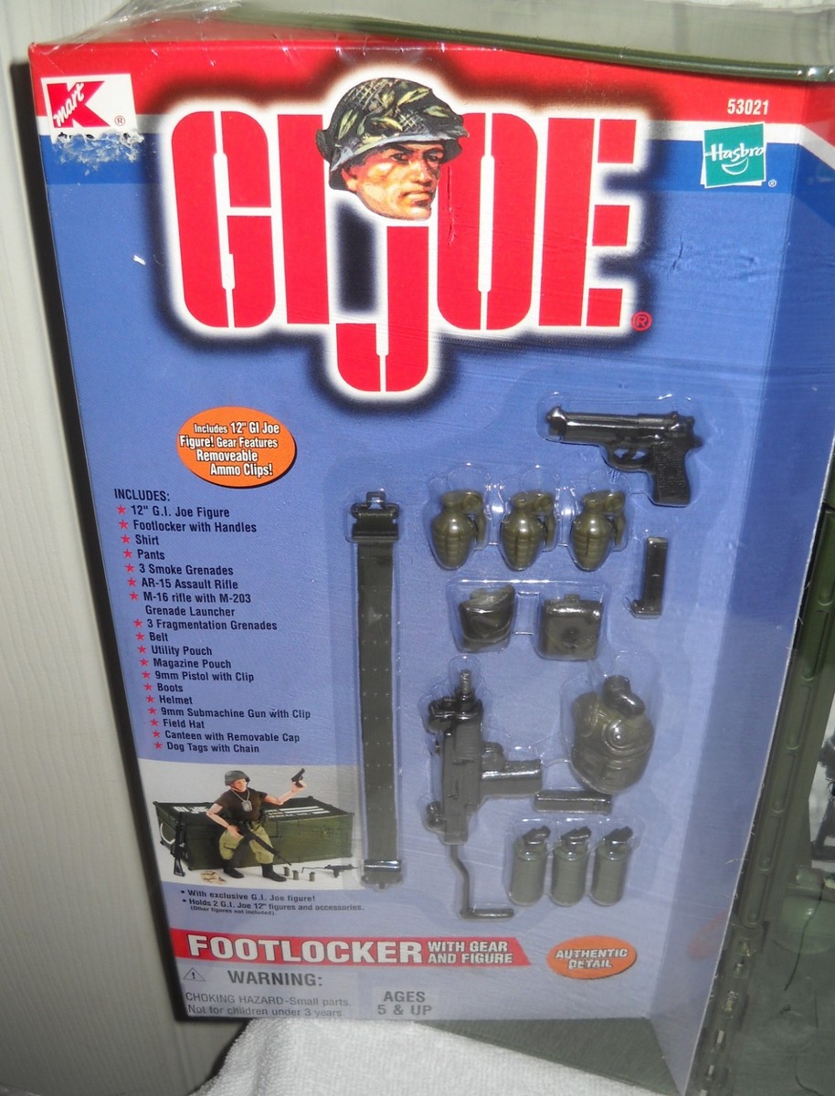 9849 NRFB Hasbro Kmart GI Joe Footlocker with Gear & 12