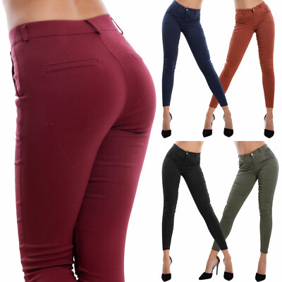Pantaloni donna jeggings leggings aderenti elasticizzati basic