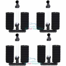 4 pcs Bio Sponge Filter Betta Fry Aquarium Fish Tank Double Sponge up to 55 Gal