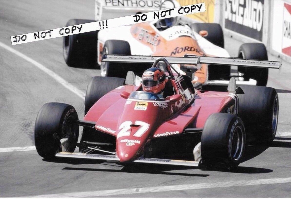 Gilles Villeneuve 9x6 Photograph w/Ferrari 126C2 @US GP Long Beach