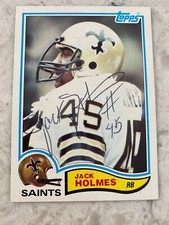 Jack Holmes Signed NEW ORLEANS SAINTS Card   1982 Topps