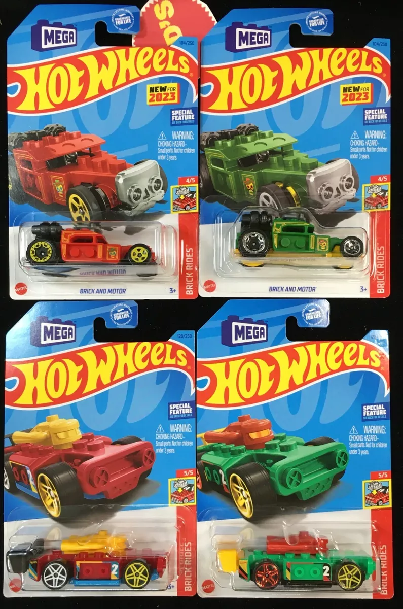 Hot Wheels Bricking Speed Brick and Motor Red Green Fits Lego Mega