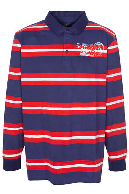 Kitaro Poloshirt Polosweat Sweatshirt Herren Langarm Baumwolle Blau Plusgröße