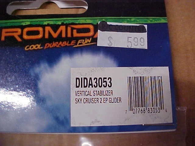 DROMIDA DIDA3053 = VERTICAL STABILIZER: SKY CRUISER 2 EP GLIDER (NEW) - Image 2 of 2