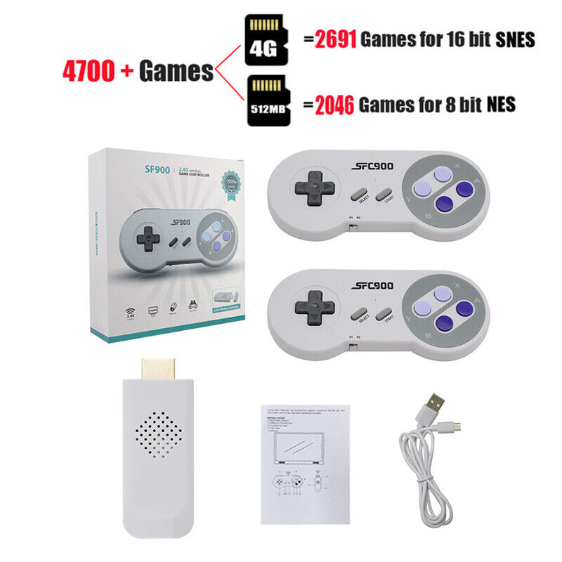 Super Nintendo SF900 Console de Videogame, TV Game Stick, Construído em  6100 + Jogos, Saída HD, Jogador Portátil com Gamepad Sem Fio - AliExpress