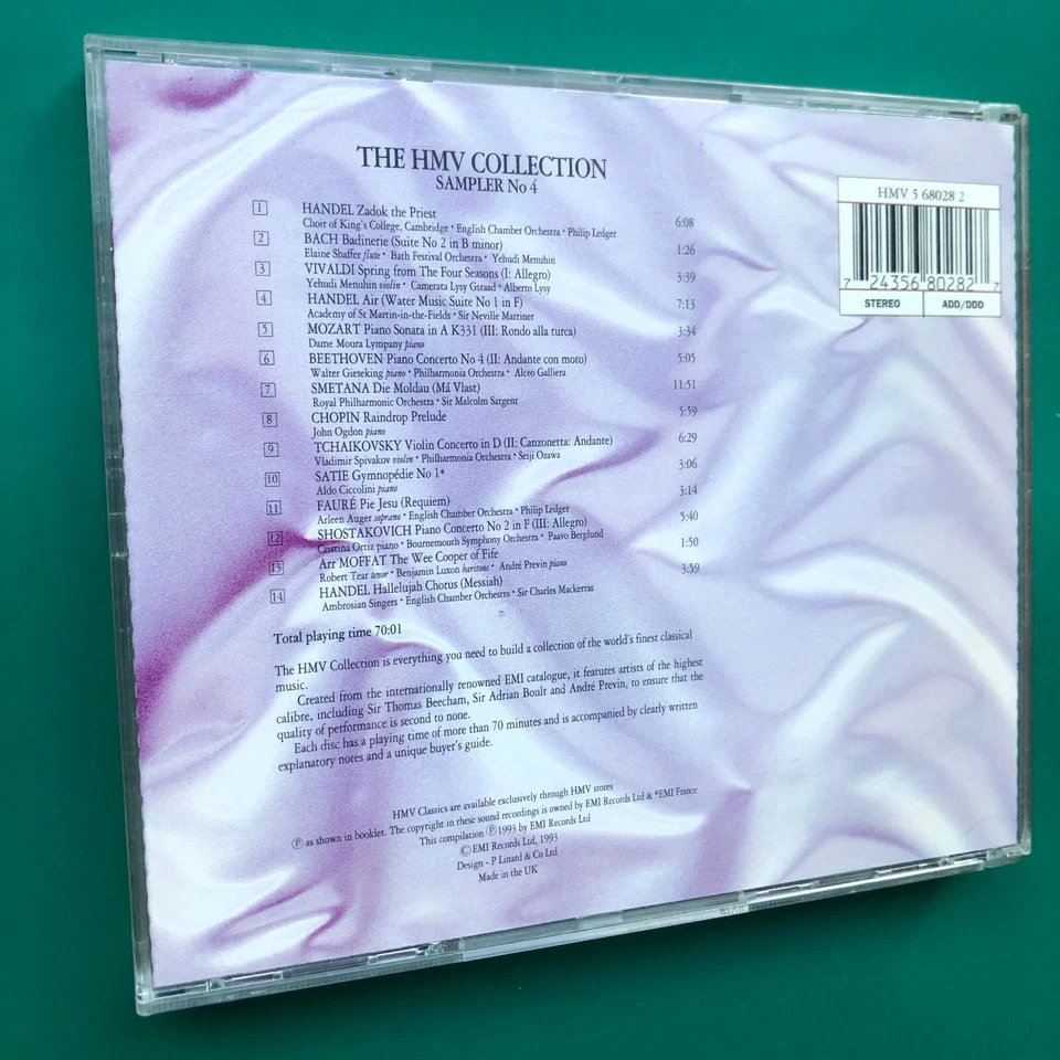 HMV Collection SAMPLER #4 Classical CD Handel Bach Mozart Smetana Satie Faure NM - Image 2 of 4
