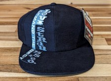 Vintage 90s Levis Snapback Hat Dad Embroidered Black / Silver Adjustable Cap NWT
