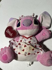 Lilo  Stitch 14" PINK ANGEL Plush Hearts Doll Disney Store 2015 Valentines Day